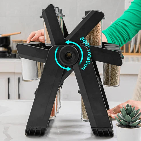 18 Jar Rotating Spice Rack – Organized Kitchen Storage