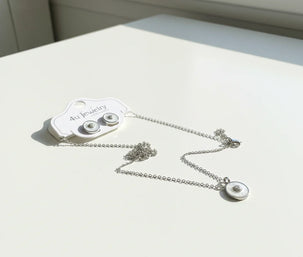 Crystal Donut Circle Pendant & Stud Set