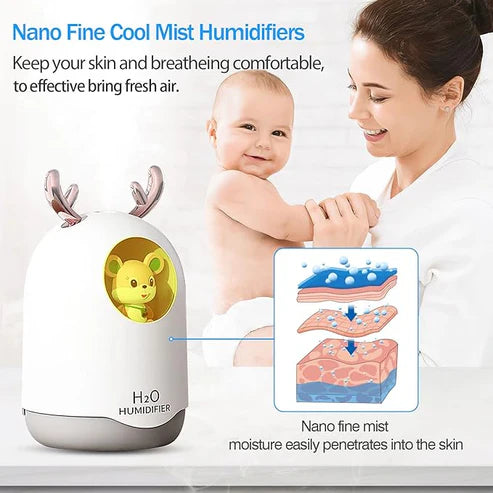 H2O Deer Antler LED Mini Humidifier – Cute & Portable